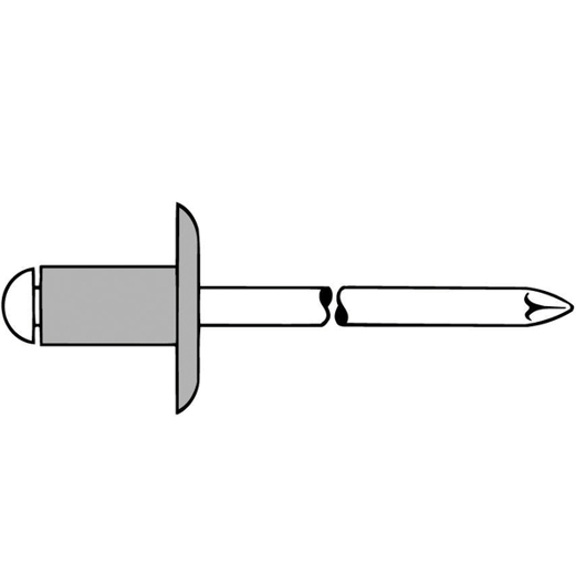 GESIPA Blindniete Alu/Stahl Großkopf 5 x 20 mm, Klemmbereich 14–15 mm