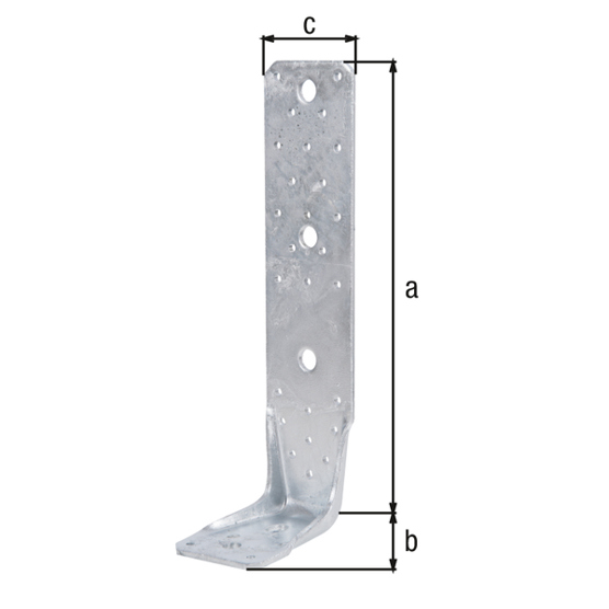 KR-Winkelverbinder mit Rundloch, feuerverzinkt, 285x85x65 mm, ETA-08/0165