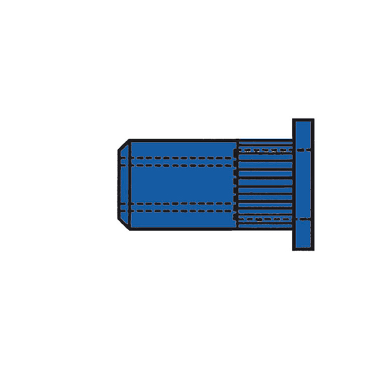 GESIPA Blindnietmutter M10 Stahl gerändelt Flachrundkopf, 12 x 20,5 mm