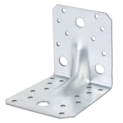 Schwerlast-Winkelverbinder mit Sicke, 105 x 105 x 90 mm, 3 mm, sendzimirverzinkt, ETA-08/0165, 12 Stück