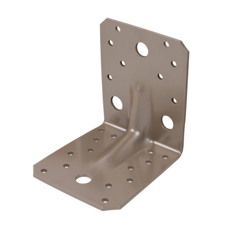DURAVIS® Schwerlast-Winkelverbinder mit Sicke, 105 x 105 x 90 mm, Stahl sendzimirverzinkt, perlbeige RAL 1035