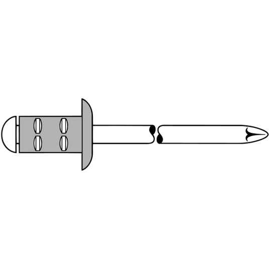 GESIPA PolyGrip Blindniete Alu/Stahl, Flachrundkopf, 4,8 x 25 mm