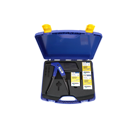 GESIPA Flipper-Box – Hand-Blindniet-Setzgerät im Koffer inkl. 3 PolyGrip-Blindnietsortimenten