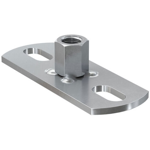 fischer Grundplatte GPL M8/M10 – galvanisch verzinkt, 80 x 30 x 3 mm, 25 Stück