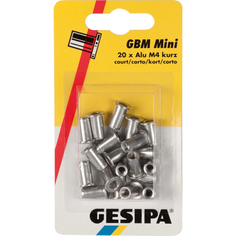 GESIPA Blindnietmuttern Mini-Pack Alu M5 lang, Flachkopf, Standard