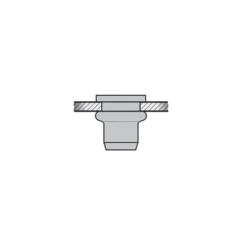 GESIPA Blindnietmutter Alu Flachrundkopf M5 x 7 x 11,5 – Standard, metrisches Gewinde