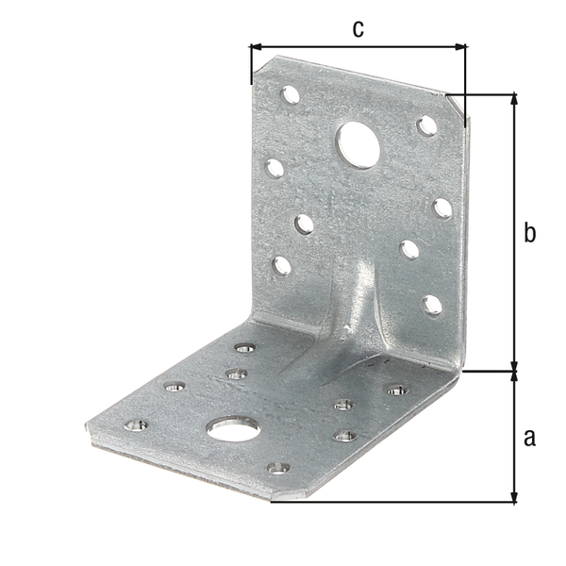 Schwerlast-Winkelverbinder mit Sicke 70x70x55 mm, 2,5 mm Stahl sendzimirverzinkt, ETA-08/0165, VE 50 Stück